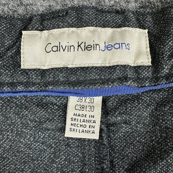 Calvin Klein Jeans Pants Mens 38 Straight Dark Gray 5 Pocket Style Cotton Stretc - Picture 5 of 11